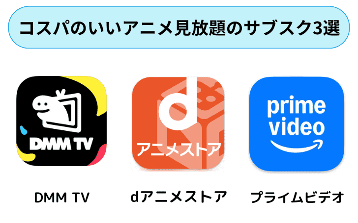 安くてコスパのいいアニメ見放題サブスク3選